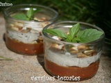 Verrines tomates olives