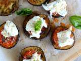 Pizza d’aubergine, tomate et mozzarella