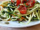 Spaghettis de Courgettes / Carottes en salade #vegan #cru