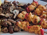 Brochettes de Poulet et Champignons à l’Ail