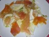 Salade de fenouil, pamplemousse et saumon fumé