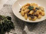 Gnocchis de Butternut, sauce champignons et sauge