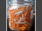 Condiments aigre-doux de carottes et daikon