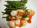 Scallops in Amok sauce and green beans