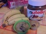 Muffins banane, pepites de chocolat et coeur nutella