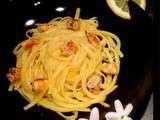 Spaghetti et crevettes au citron, recette d'Hélène Darroze