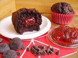 Muffin tout chocolat coeur de fraise