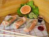 Rouleau de printemps au saumon gravlax et suprême de pamplemousse