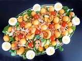 Salade légère melon crevettes