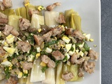Poireaux vinaigrette aux harengs fumés