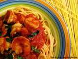 Spaghetti sauce épicée aux crevettes