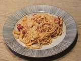 Spaghetti aux tomates séchées et au parmesan