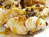 Monkfish with lemon and capers