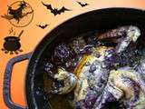 Buffet Halloween #5 : Poulet violet à la sauce verte (myrtilles et pesto)