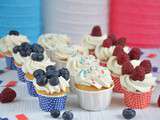 Mini cupcakes aux fruits rouges (bleu blanc rouge !)