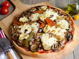 Pizza légumes grillés et mozzarella