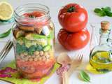 Salad Jar (tomates poulet pois chiches etc.)