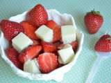 Salade de fraises cubes de lait ribot à l’amande
