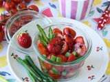 Salade fraises asperges tomates cerises