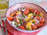 Salade tomates nectarines feta : couleurs et saveurs