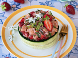 Tartare saumon fraises basilic