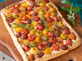 Tarte chèvre tomates cerise
