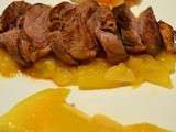 Menu de Noel: duck breast, mango&ginger sauce - Magret de canard sauce mangue&gingembre