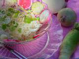 Salade aux radis roses japonisante pour Octobre rose
