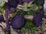 Salade de harengs et patate violette