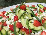 Salade de jeunes courgettes, fraises, féta et estragon