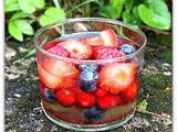 Elderflower jelly with summer fruits