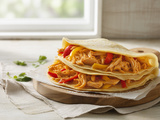 Crêpes mexicaines épicées au poulet et poivrons