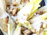 Salade de chicons (endives) aux noisettes, sauce aux anchois et à l'ail