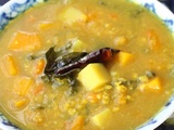Soupe de légumes aux pois cassés d'inspiration Birmane