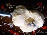 Crème glacée coco et pépites de chocolat