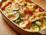 Gratin de courgettes au lait de coco doré au four