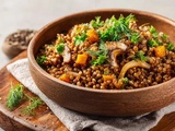 Kasha façon slave aux champignons et petits légumes