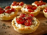 Tartelette salée croustillante au chèvre et tomates cerises