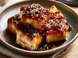 Tofu soyeux (sauce laquée) doré à la poêle