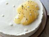 Cheese-cake à la crème vanille-citron et poires (sans cuisson)