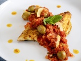 Filet de dorade à la tomate, citron confit et olives