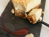 Cheesecake à la vanille, abricots et amandes :