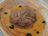 Foie gras poêlé mousseline de potimarron à l’huile de truffe
