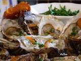 Huîtres de Bouin à la poutargue et salicorne