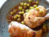 Poulet rôti au raisin blanc sauce au cidre