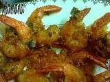 Crevettes marinées en tempura