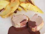 Filet mignon, Potatoes boulangères et Sauce Chocolat Cassis