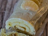 Gâteau roulé à la confiture de mandarines , glaçage mascarpone au sirop d'érable - Une ribambelle d'histoires