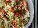 Salade de riz tomates bacon laitue