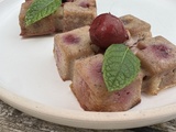 Clafoutis carres gourmands cerises chataignes